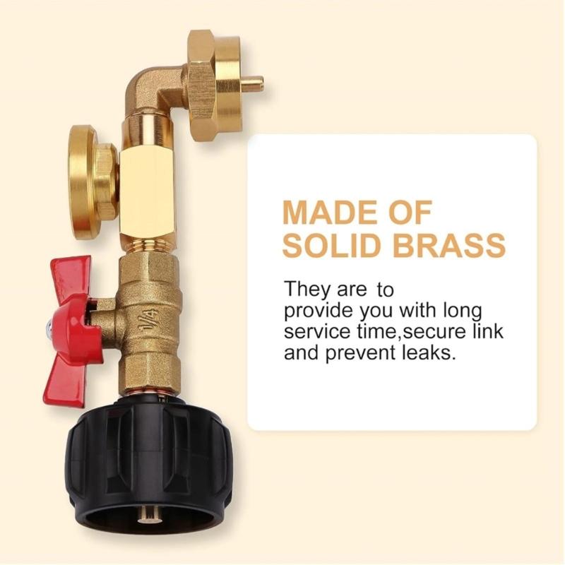 Practical Propanes Grills Adapter Quick Connecting Fitting with Pressure Gauge Metal Propanes Grills Fitting for Cooking