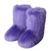 Women's Winter Fluffy Faux Fur Snow Boots, Comfortable Plush Warm Ankle Booties, Luxury Furry Fashion Outdoor Footwear