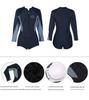 Women's Long Sleeve Slimming One-Piece Swimsuit - Sun Protection, Small Bust Support, Plus Size, Ideal for Diving, Sports, and Hot Springs