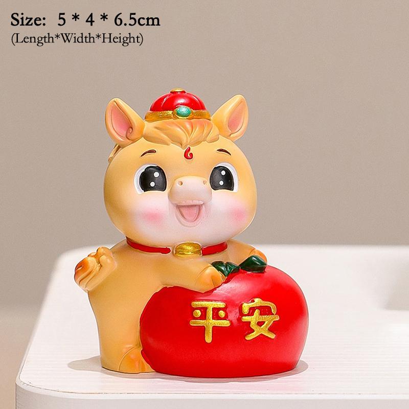 2026 Cute Year Of The Horse Ornament Lucky New Year Horse Toy DIY Desktop Decoration Car Ornament Pony Decor New Year Gift