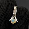 Handcrafted 925 Silver Pendant Featuring Natural Diamond and Opal Gemstone
