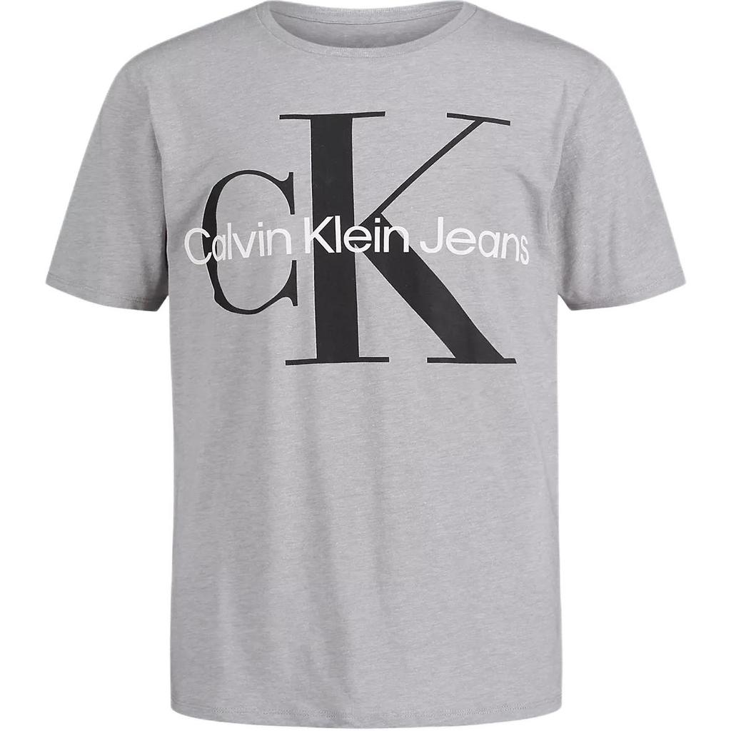 Calvin Klein Logo Buchstaben Rundhals Kurzarm T-Shirt Kinder Tops Grau 80121100-095