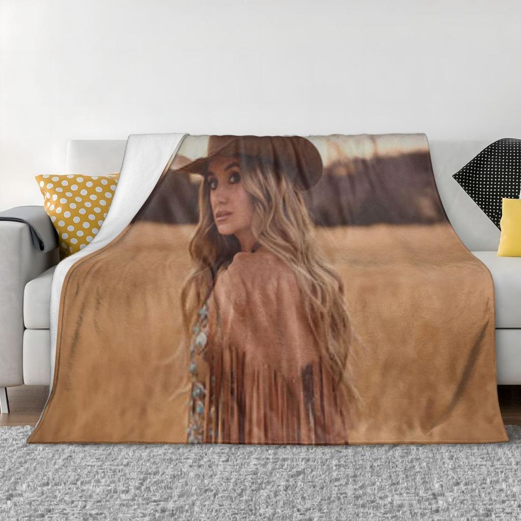 Lainey Wilson - Country's Cool Again Porträt-Decke Weiche Flanell-Kuscheldecke Plüsch für Bett Wohnzimmer Picknick Reisen Sofa