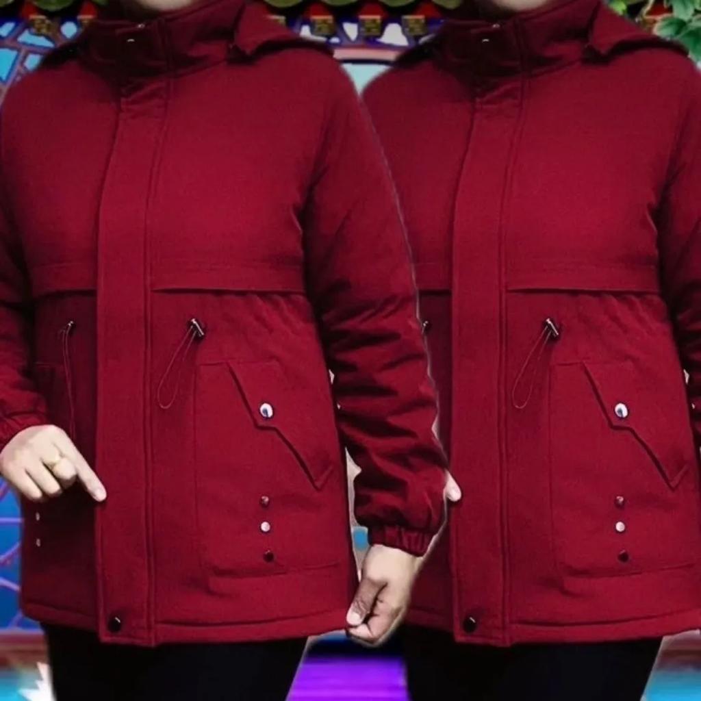 Plus Velvet Thickened Parker Suit Plus Size Mid-length Windbreaker Women's Outerwear Autumn and Winter Tops