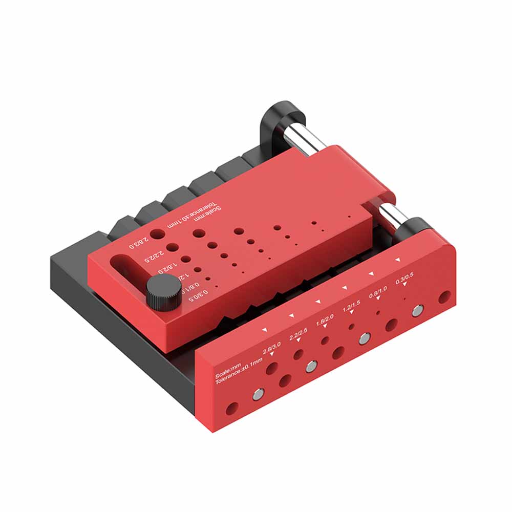 

Round Stick Punching Positioner Station for Modeler Hobby DIY Round Rod Drilling Auxiliary Locator For 1mm to 4mm dia Round Bar красный