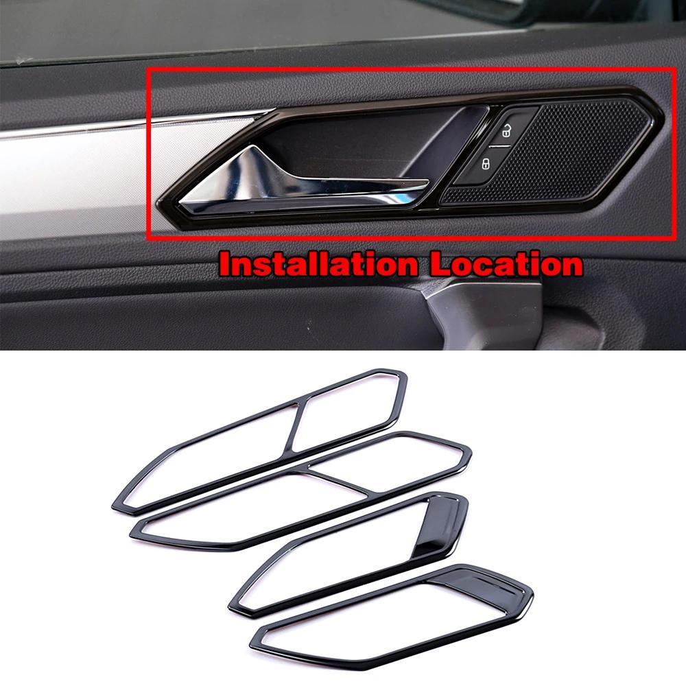 For Volkswagen VW Tiguan MK2 2017-2019 Central Console Headlight Window Lift Glove Storage Box Switch Frame Trim Black Sticker