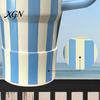 Durable Silicone Boot for Ice Cups Striped Cup Cover, Elastic Protective Sleeve, Waterproof Non Slip Easy Clean Sleeve Commuting Protector, Base Cover