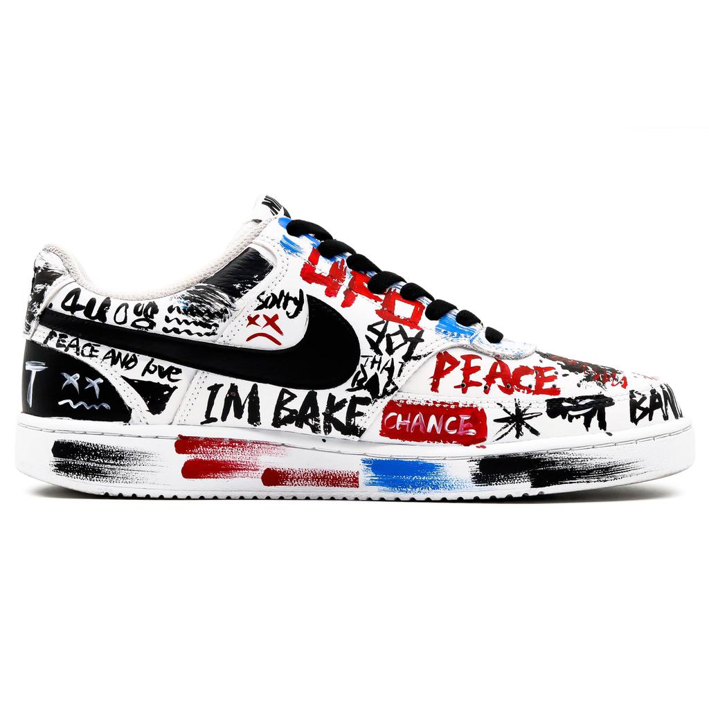 Nike Court Vision 1 Antideslizantes Resistentes a la Abrasión Caña Baja Zapatillas de Skateboarding para Hombre Negro Blanco Azul DH2987-101(Team52-Psycho)