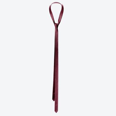 UNTAGE Slim Leather Tie[Burgundy(UNISEX)]_UTA-FA23
