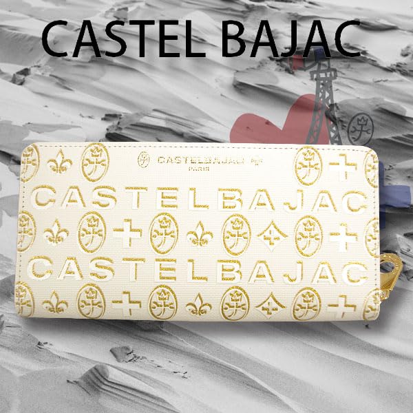 CASTELBAJAC Round Zip Long Wallet, Cite Series, White, 089653