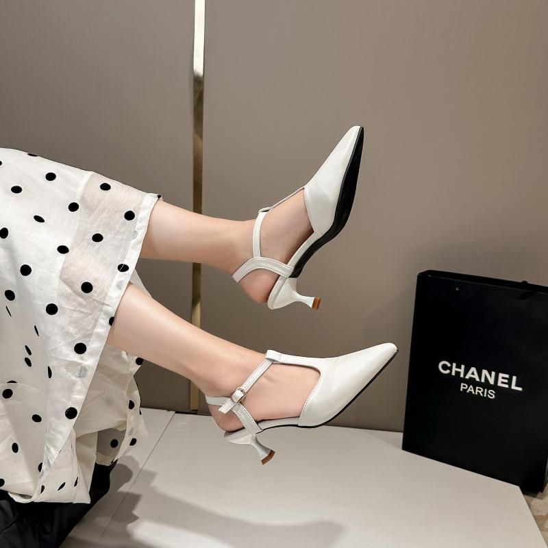 Fashion Women's Fashion Stiletto Baotou Sandals Summer New Pointy Shallow Mouth Anti-slip Wear-resistant High Heels