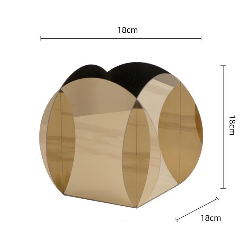 

Metal Vase Silver Geometric Leather Flower Vase Flower Arrangement Accessories Stainless Steel Flowerpot Home Decoration