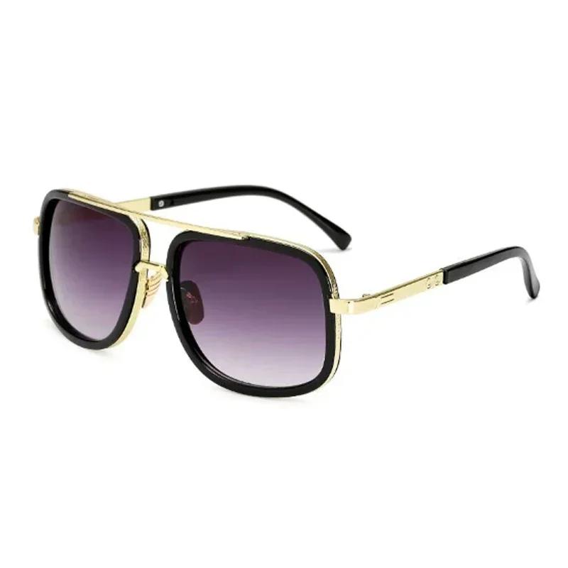 

Outdoor Big Frame Square Sunglasses Female Male Lovely Geometric Sun Eyewear Mirror Black Colors Alloy Metal Designer Stylish