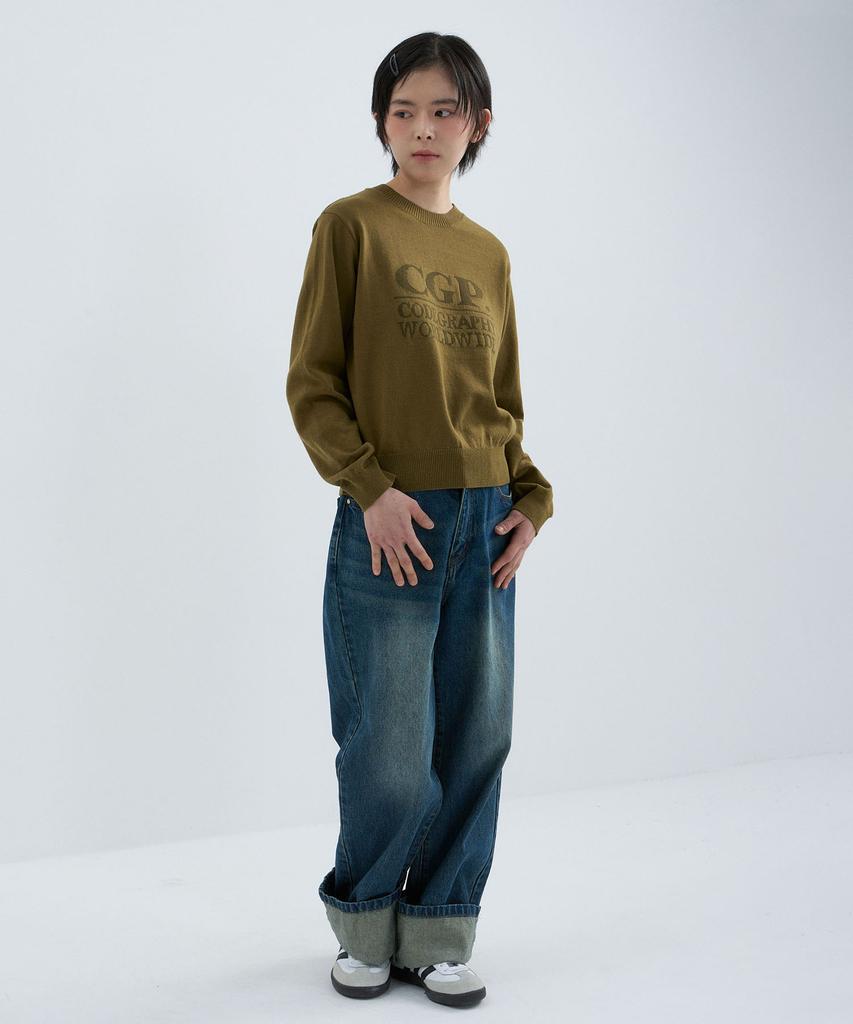 CGP (Women) Square Logo Knit - Olive