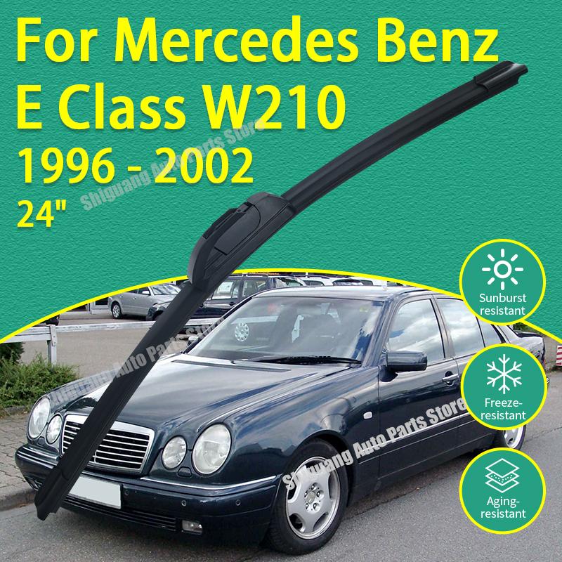 Front Silicone Coating Wipers for Mercedes Benz E Class W210 1996 - 2002 24" Car Wiper Windshield Windscreen Blades Accessories