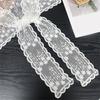 Women's Elegant Flower Lace Shawl Wrap Faux Collar Neck Scarf Tie Knot Front Mini Shoulder Capes Decorative Waist Belt