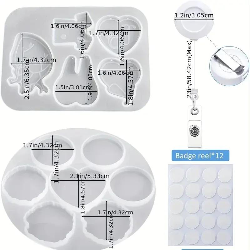 

1Set Wonderful Silicone Resin Mold Medical Nurse Theme Badge Reels with Retractable Badges for DIY Keychain Pendant Crafting