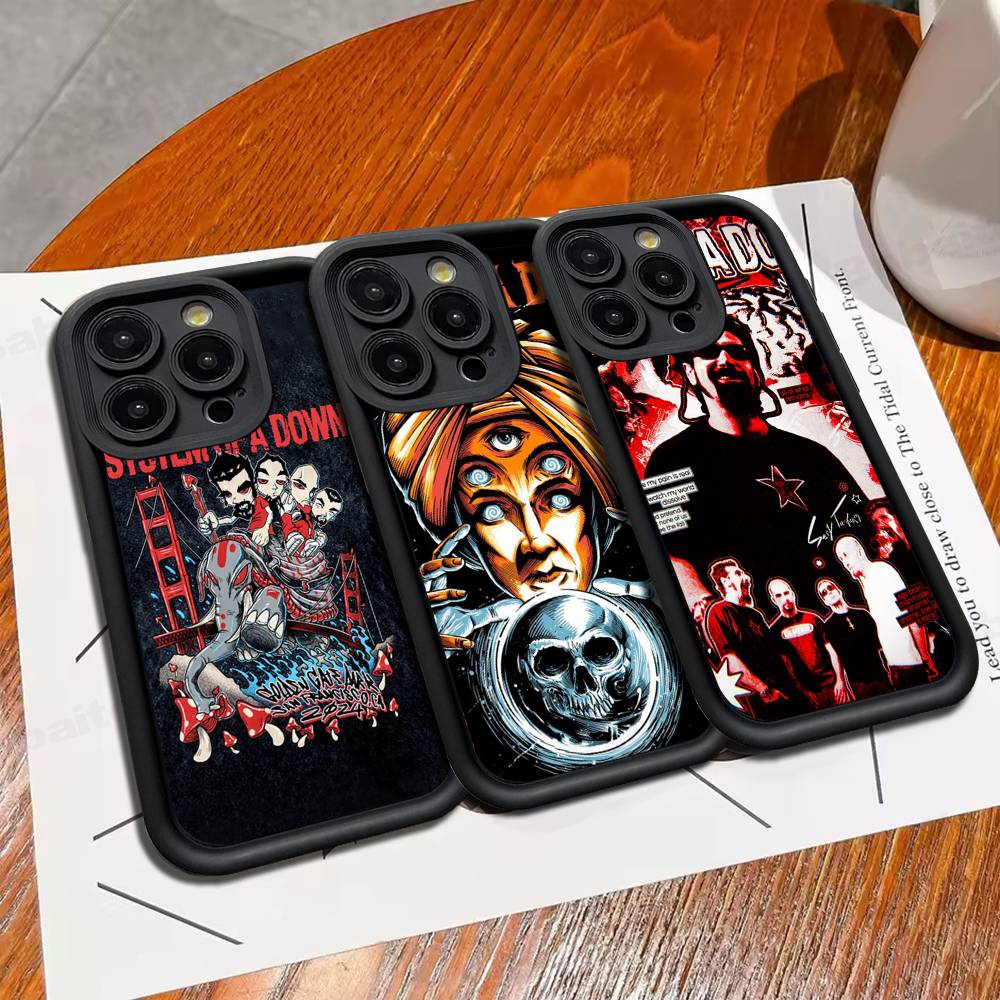 Metal Band System Of A Down For IPhone 17 Pro Max 16 15 14 13 12 11 Plus Black Soft Phone Cover
