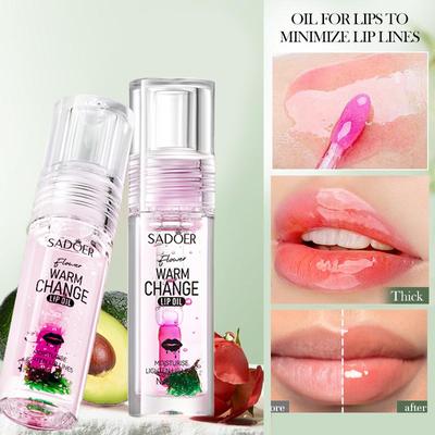 Flower Warm Lip Oil Series Magic Color Changing Hidratante Lip Glow Oil 2024 Novo Brilho Labial Hidratante Warm Change