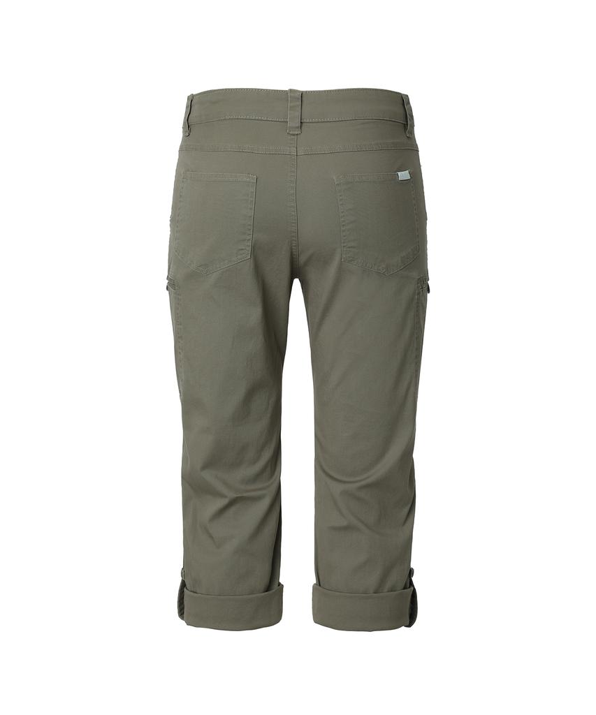 Pantalon cargo Capri enroulable Mileko Kaki