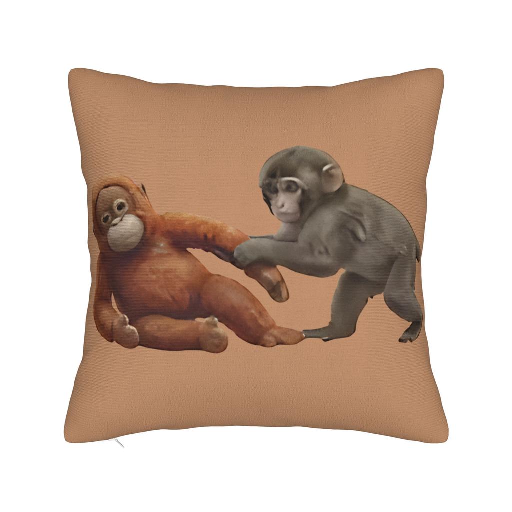 Pillow Case Baby Monkey Punch Cute Monkey Punch Comfy Pillow Cover For Office Car Home Decor Retro Trendy Pillowcases