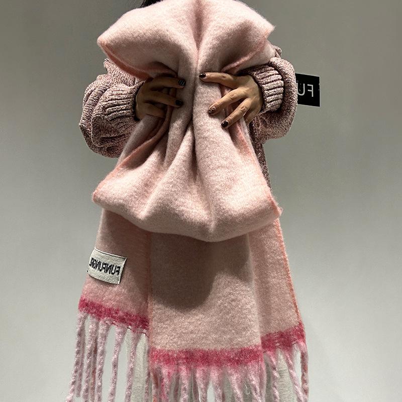Autumn and winter new high-end scarf men's and women's niche simple shawl thickened warm versatile scarf