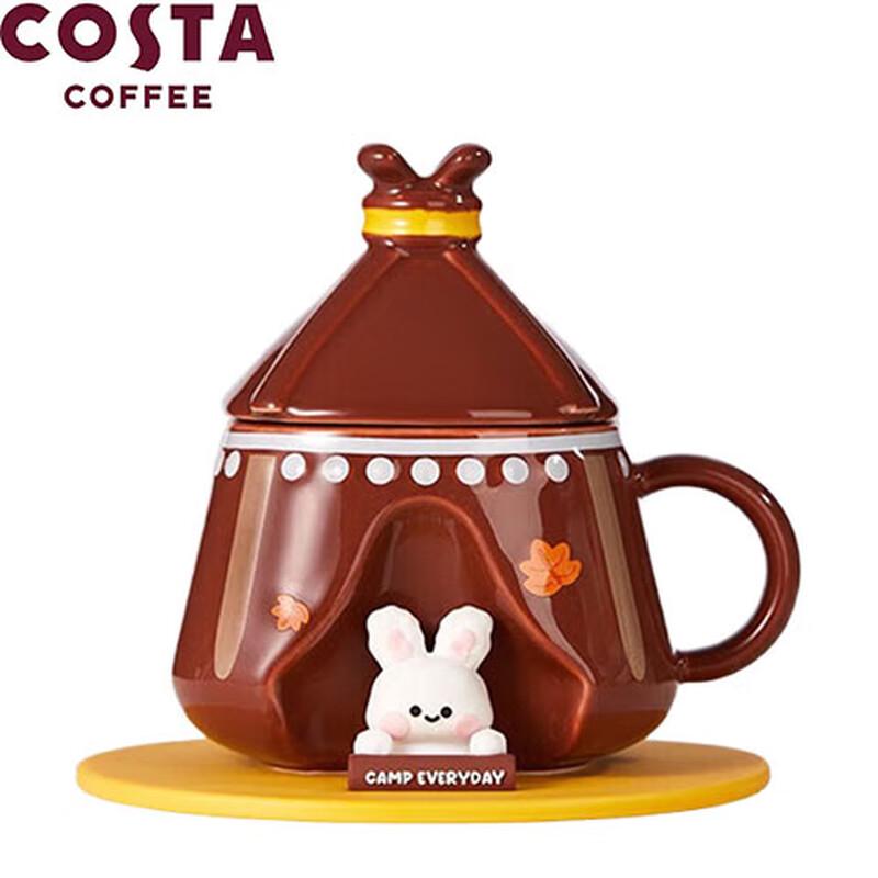 COSTA Milk Foam Rabbit Tent Ceramic Mug Set with Lid & Tea Infuser