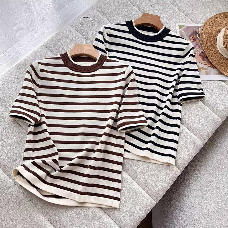 

Spring/Summer Women s Striped Color Block T-Shirt S