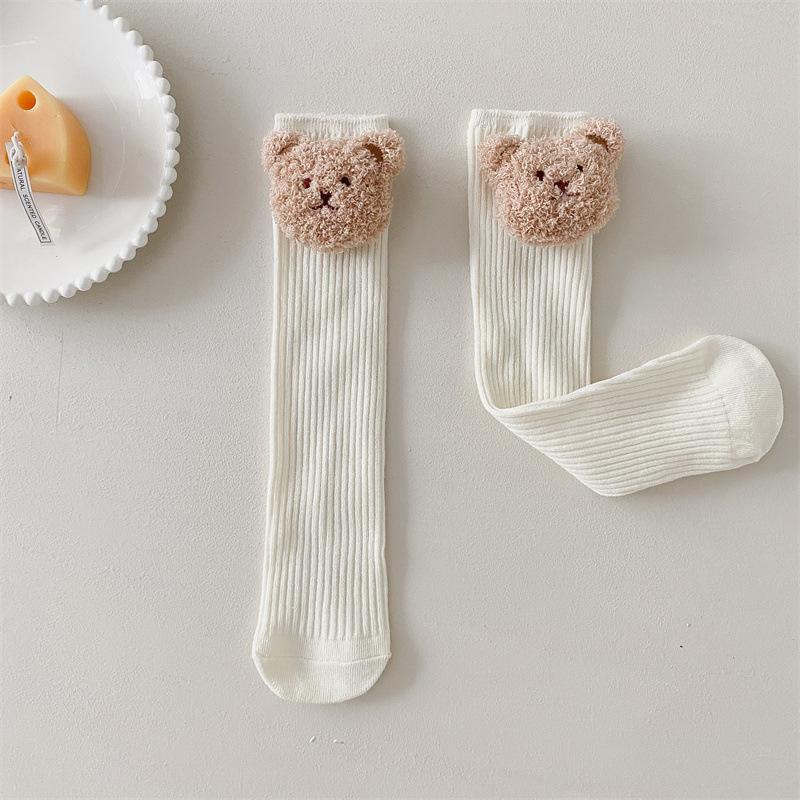 Children's Socks Summer Lolita Wooden Ear Mesh Ribbon Large Bow Mid-tube Socks for Girls