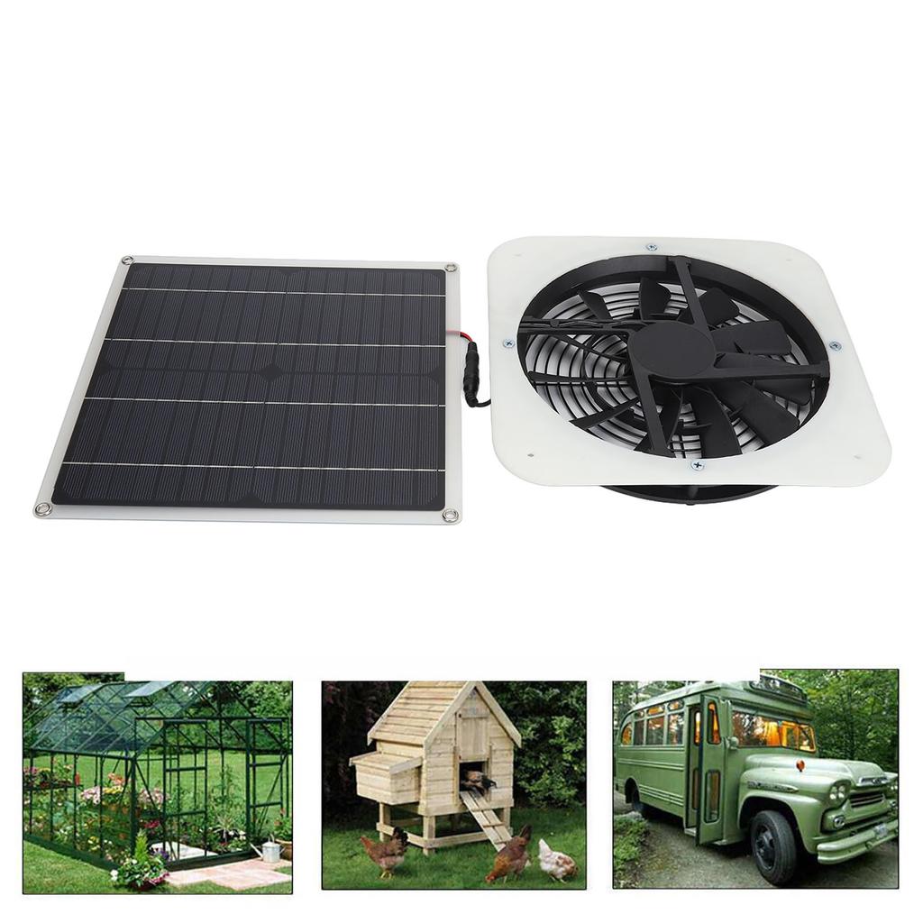 Solar Panel Fan Kit Solar Exhaust Fan 100W Solar Powered Panel with 10inch Round Fan for Greenhouse Shed Chicken Coop