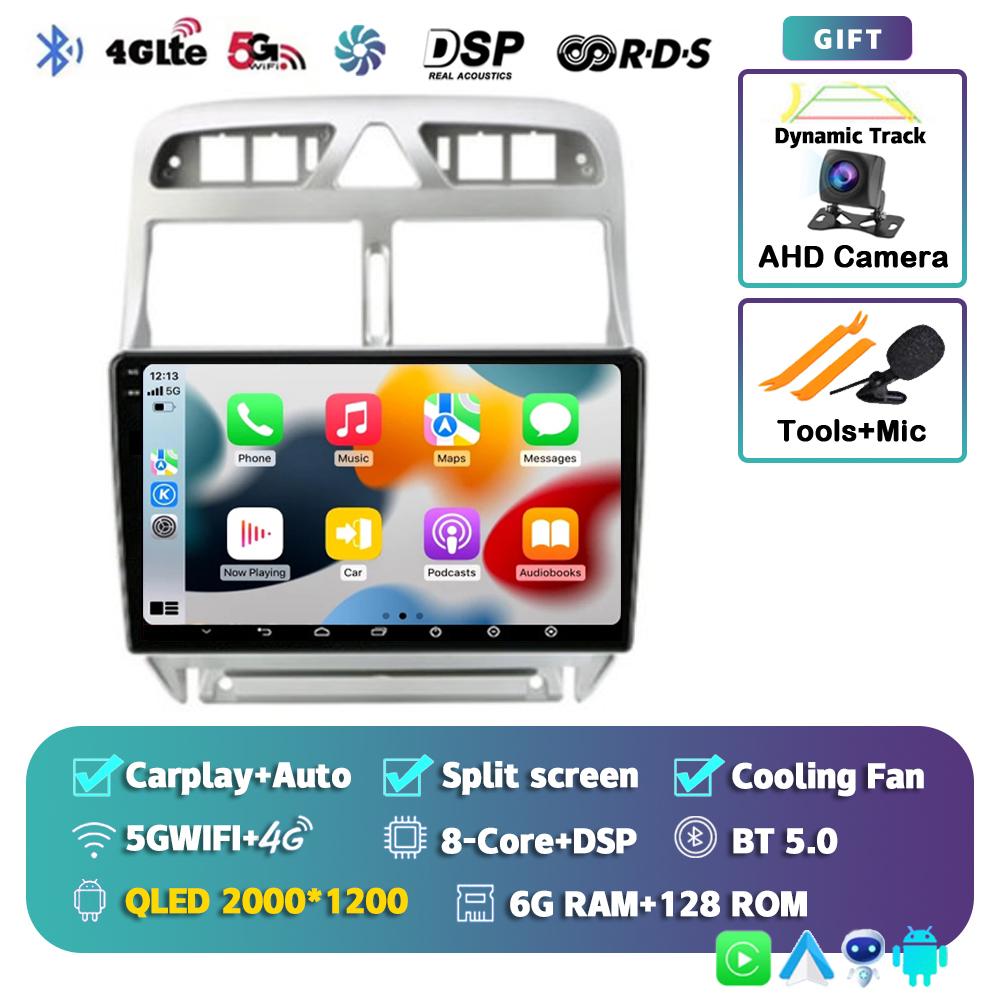 Android 14 Carplay Auto 4G+WIFI 2din Car Radio For Peugeot 307 2002-2013 Multimedia Video Player GPS Navigation Head Unit Stereo