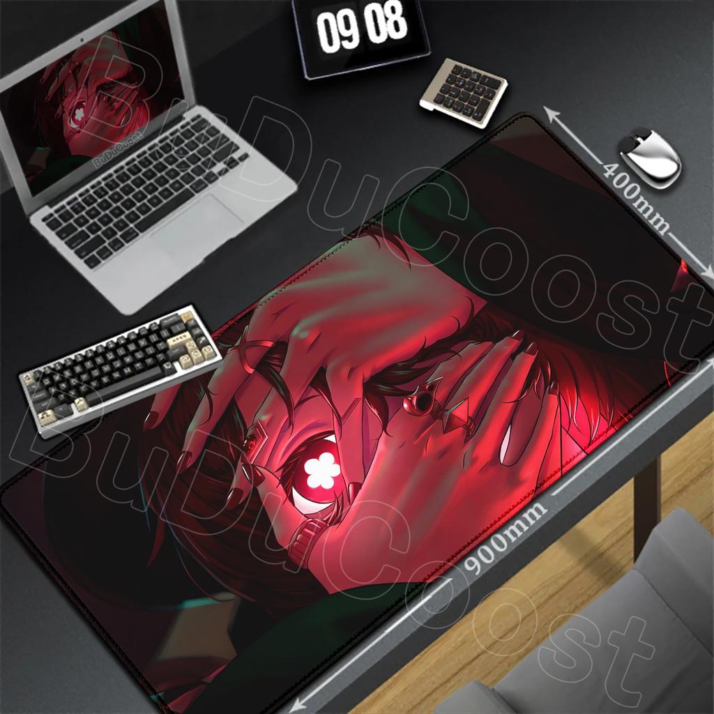 HD Genshin Impact Hu Tao Game Mousepad PC Gaming Accessories Laptop Pad Non-Slip Rubber Soft Edge locking XXL Large Keyboard Mat