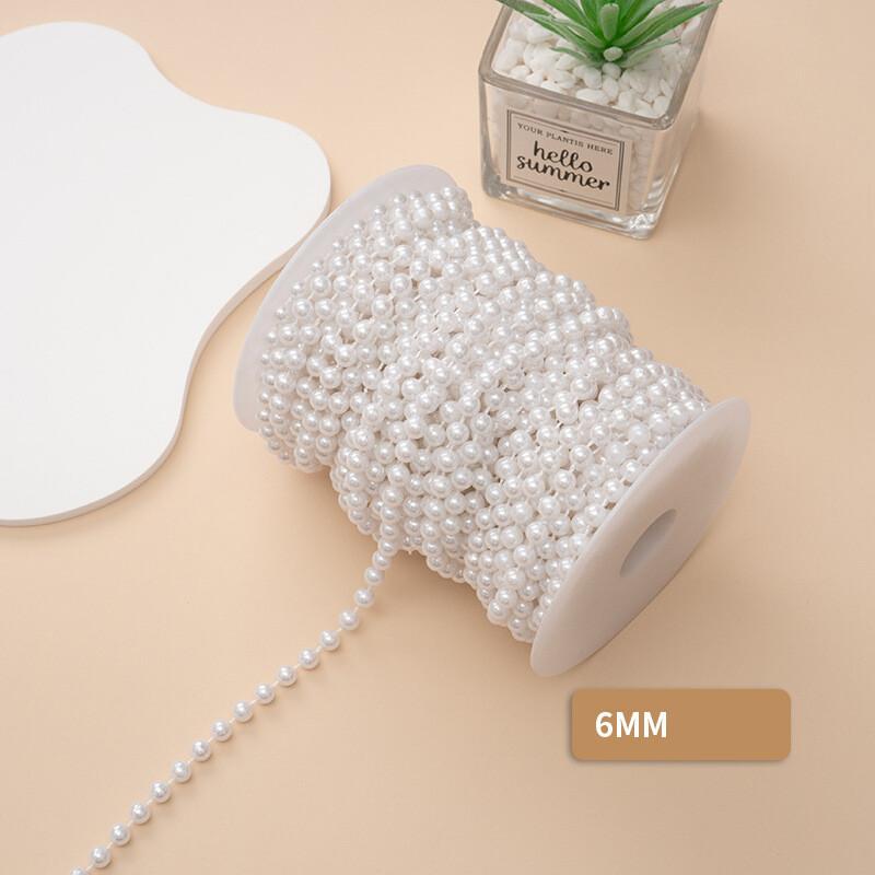 5M Artificial Imitation Pearl Round Beads Chain Wedding Flower Home Decoration DIY Wedding Bridal Bouquet Flower Decor