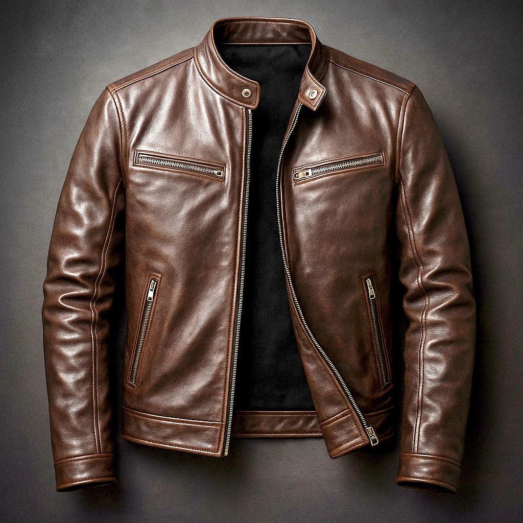 PU Lederjacke Herren Herbst Winter Motorräder Stehkragen Mode Lässig Kunstleder Oberbekleidung Männlich Reißverschlüsse Hochwertiger Mantel