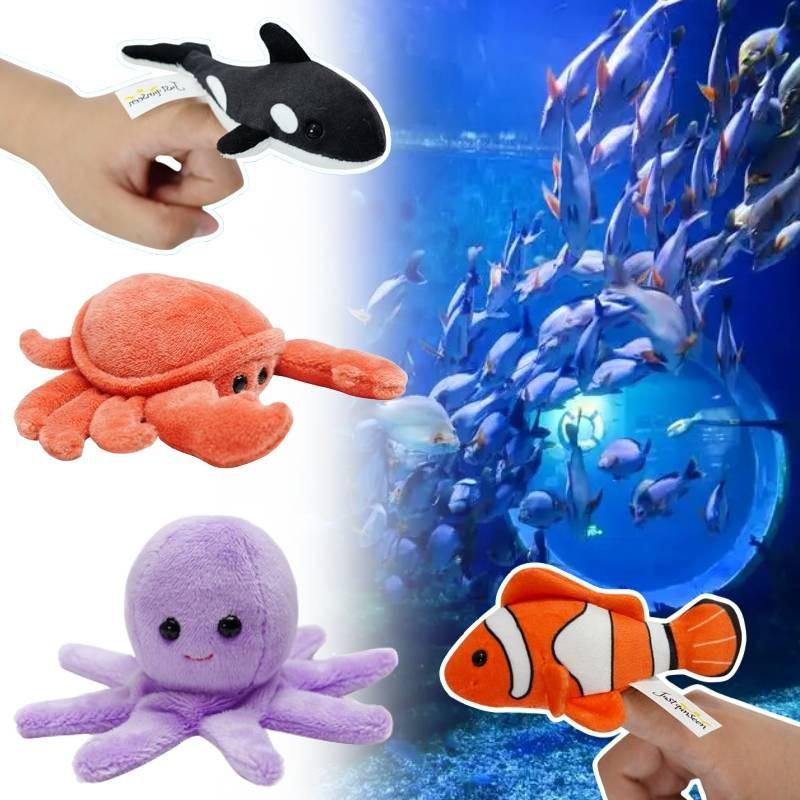 Finger Marine Animal Plush Toy Cartoon Stuffed Doll Room Decoration Kids Gift