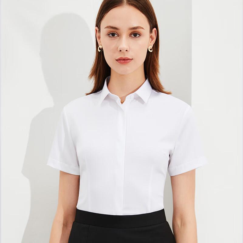 Mailyard Women s Slim Fit Short Sleeve Square Collar Shirt 165/88