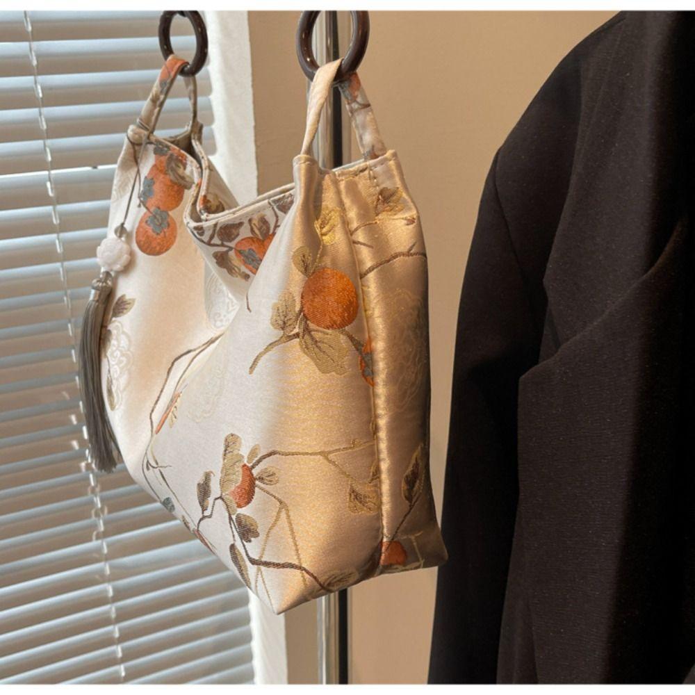 Chinese Style Embroidery Shoulder Bag Large Capacity New Chinese Style Handbag  Children