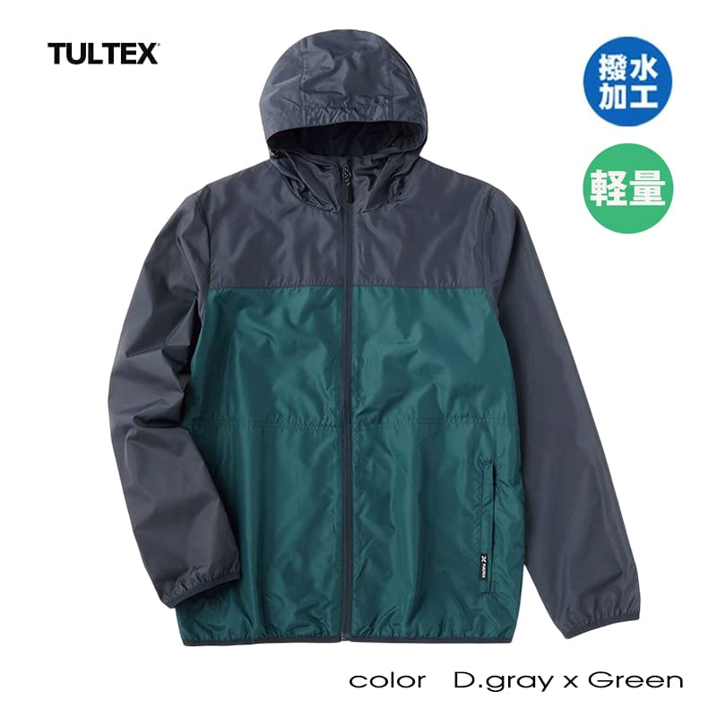 EVERSOUL Denim Blue Windbreaker and Cooling Protection for Outdoor Size L Men's Zip-Up Hoodie, Water-Repellent, Lightweight, Windproof, Compact,