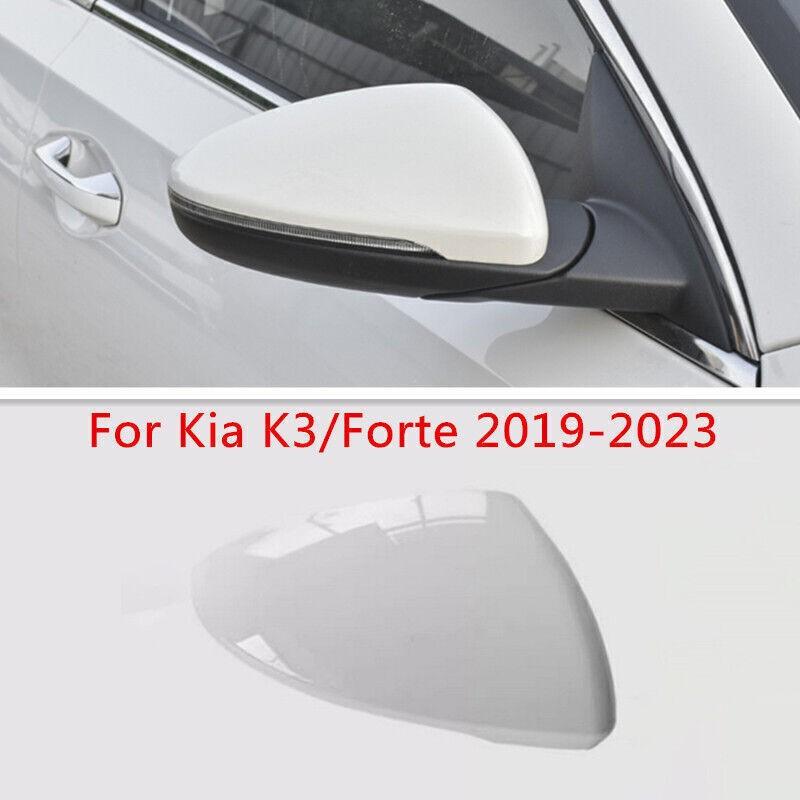 White Right Side Rearview Door Mirror Cover Shell Cap For Kia K3/Forte 2019-2023