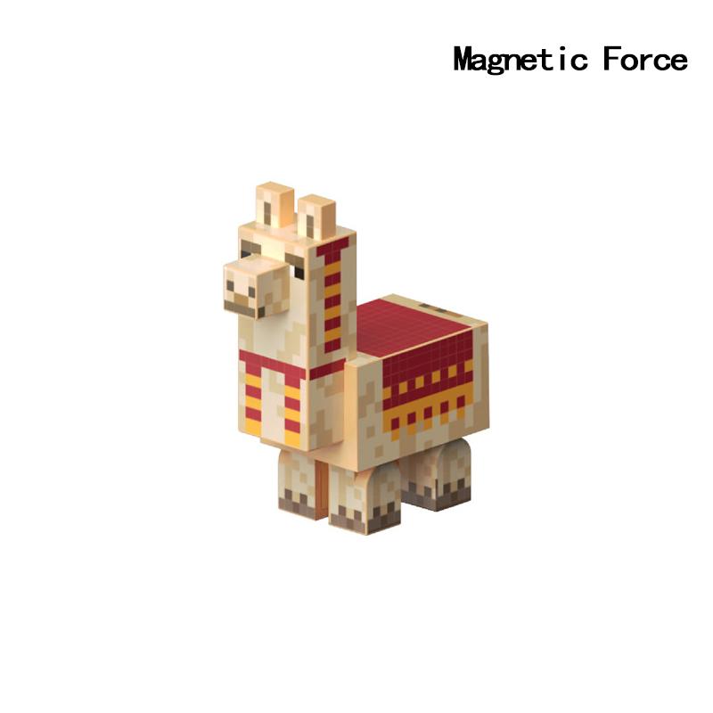 Pixel-Stil Mineral Magnet Welt Magnetische Bausteine Montage Ersatzteile Sensorisches Spielzeug für Kinder DIY Tierwürfel Grundplatte