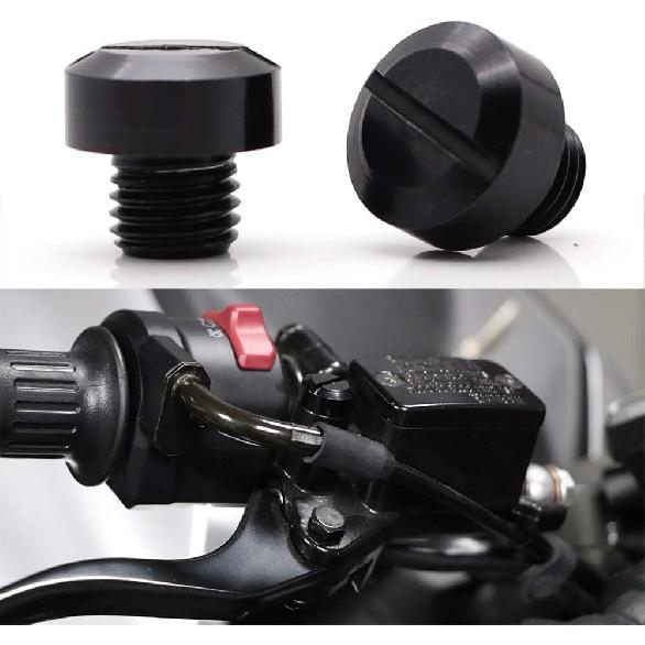 Universal Motorcycle M10x1.25 Mirror Hole Plugs Rearview Mirror Screws Anti-Rust for Most Motorcycle ATV Bike (Blue) чёрный