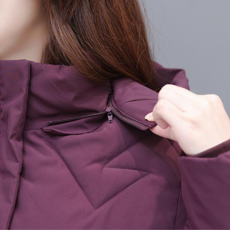 حجم كبير XL-6XL منتصف العمر المرأة الشتاء مبطن معاطف مقنعين عادية سميكة الدافئة جواكت شتوية امرأة أنيقة طويلة سترات