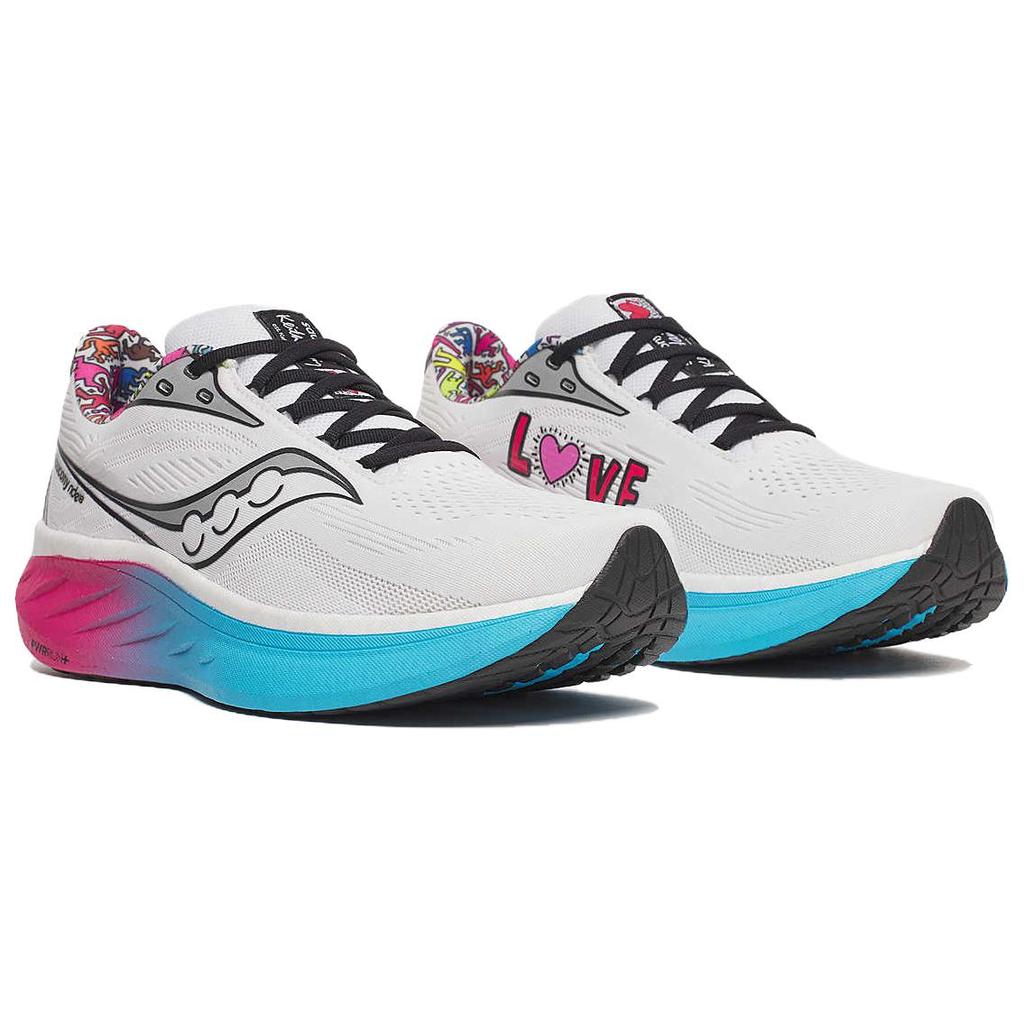 Keith Haring x Saucony Ride 18 Love Damen Sneaker Weiß Aqua Pink S11000-350