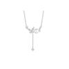 Sterling Butterfly Pendant Necklace With Freshwater Pearl Tassel Adjustable Chain Women Fashion Office Wear
