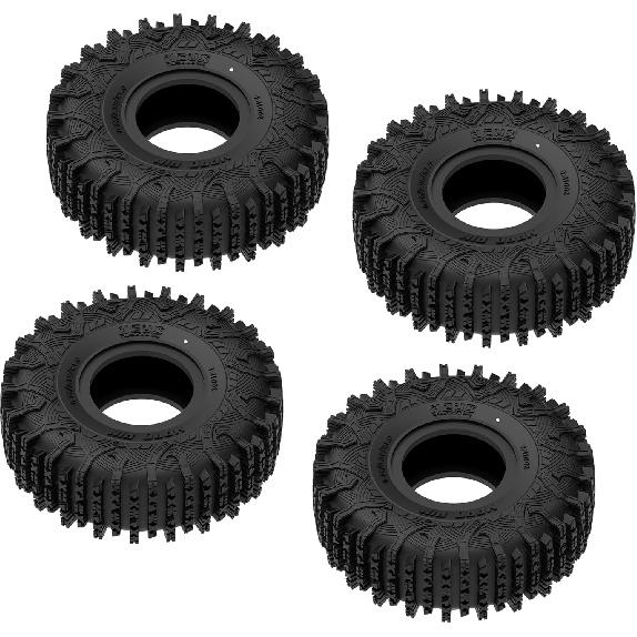1.0 Tires - MS6 MPRO Pin Tires for TRX4M SCX24 FCX24 AX24 1/24 1/18 RC Crawler, 0.79/2.36/R1.0, #M1002