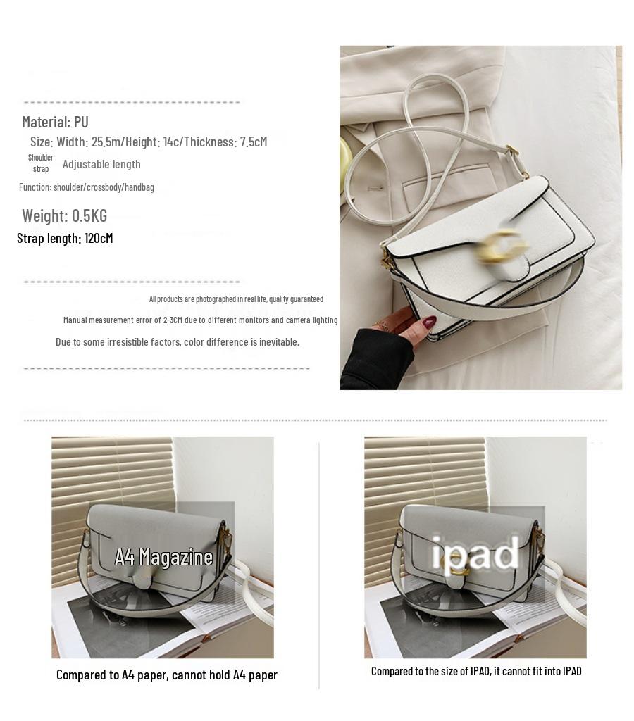 Trendige einfarbige Damen-Unterarm-Umhängetasche - Hochwertig, vielseitig, schlichtes Design