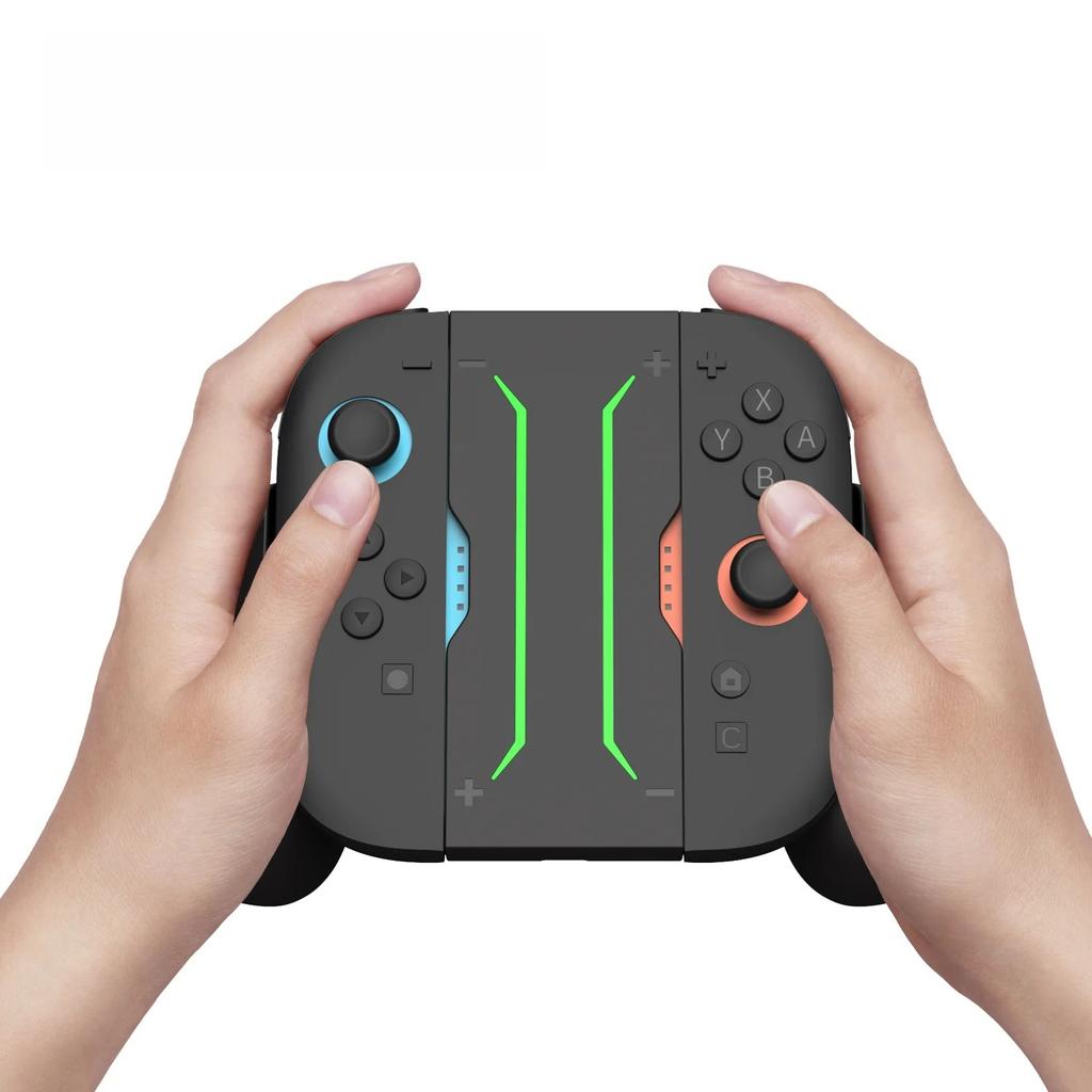 Magnetic Charging Grip for Switch 2 Gamepad,Fast Charge for Both Controllers with LED Light & GL/GR Buttons