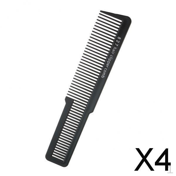 4xProfessional Flat Top Stylist Salon Barber Clipper Cutting Hair Comb Black