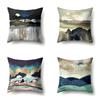Polyester Pillowcase Automobile Decoration Mountain Home Print Pillowcase Waist Cushion Cover Bedside Cushion Cover Bedside Cushion Cover