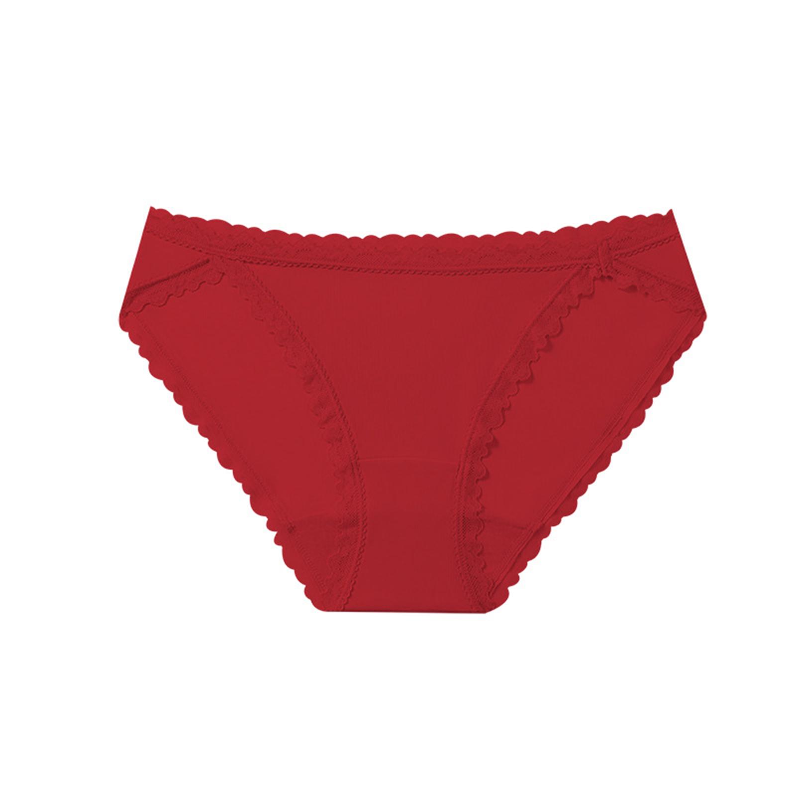 

Women s Large Lace Mid Waist Underwear L червоний